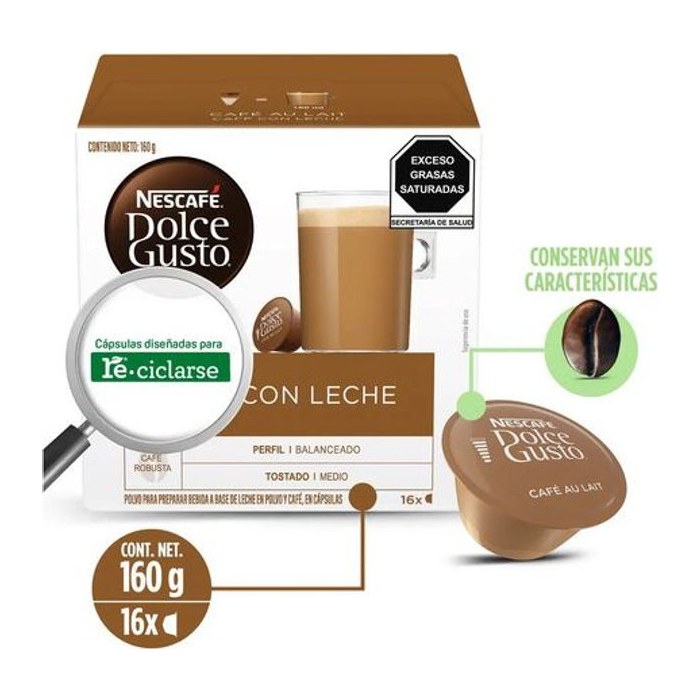 Nescafe Dolce Gusto Cafe C/leche 16 Capsulas